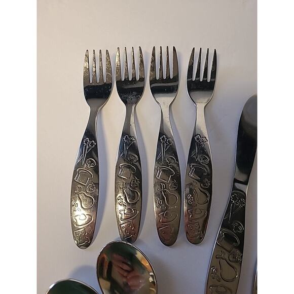 Fresh Baby Child Silverware Utensil Set 12 Piece Vegetables, Fruit, Bread, Food - Picture 2 of 9